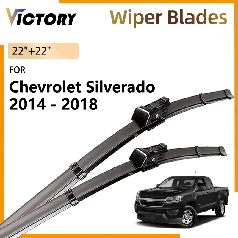 

2x For Chevrolet Silverado 1500 2014 - 2018 2015 4×4 Accessories Front Wiper Blades Windshield Windscreen Window Brushes 22"+22"