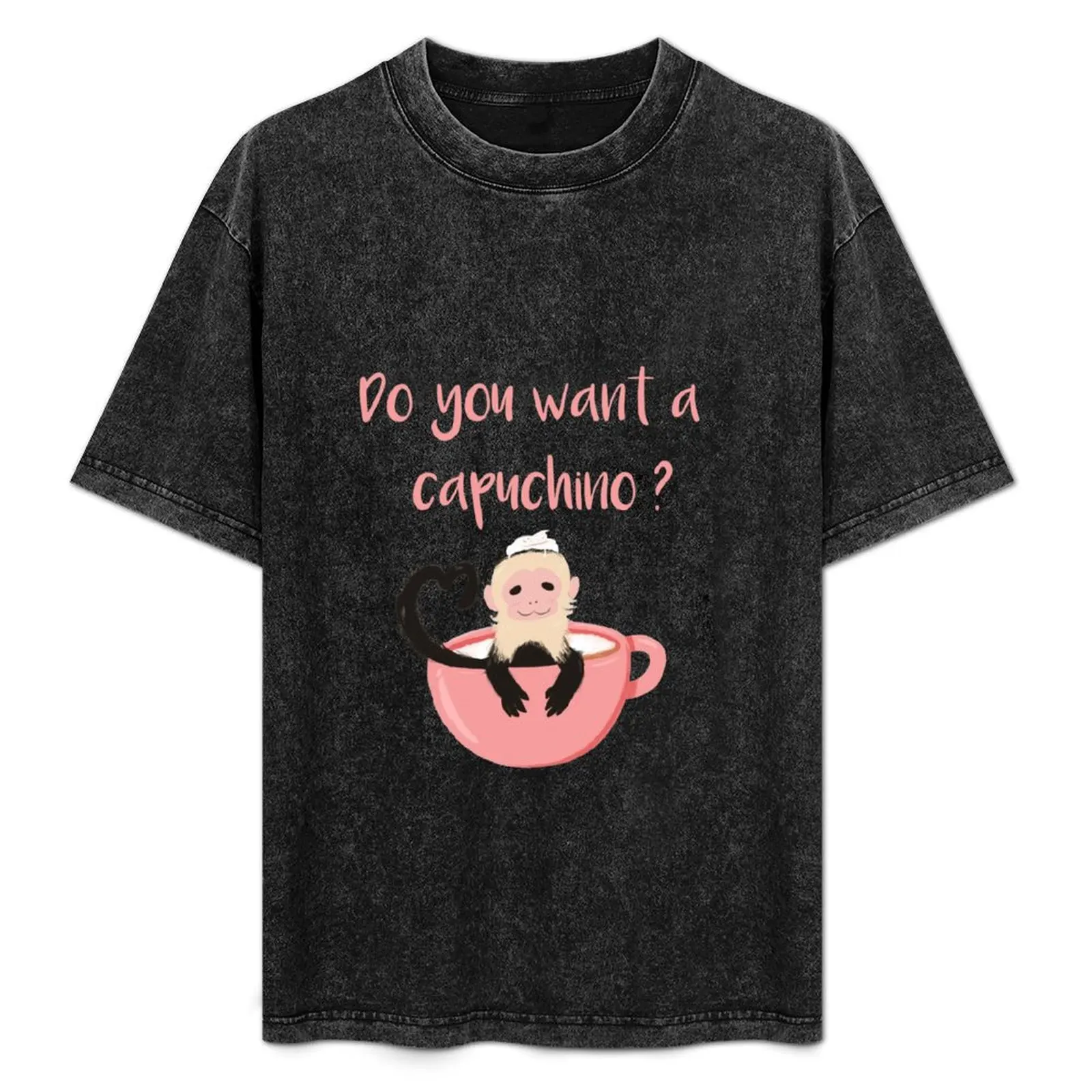 

A capuchino  T-Shirt Casual Simple Design Short Sleeve Shirt