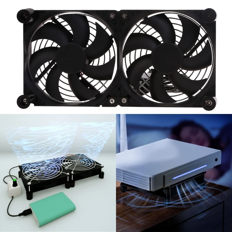 USB-Powered Fan with Built-in Mesh Pad 3000RPM for Usb Router Broadband Set Top Box External 8cm 12cm 24cm Cooler