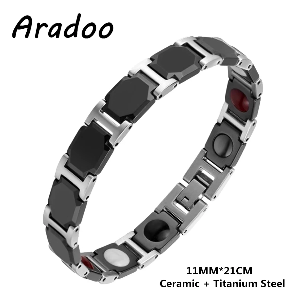 Titanium Steel Ceramic Bracelet Korean Version Negative Ion Antioxidant Anti-radiation Fat Burning Health Magnetic Bracelet