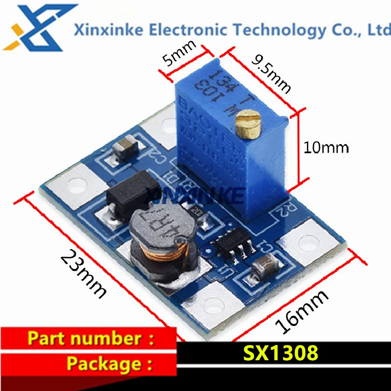 5PCS SX1308 DC-DC Upvoltage Regulated Power Module Large Current 2A Booster Power Module
