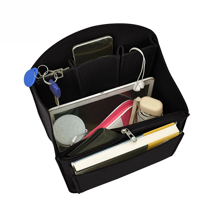 Trousse de maquillage portable pour femmes, sac à main en feutre, sac à main intérieur de voyage, sacs à cosmétiques adaptés à divers sacs à dos, nouveau