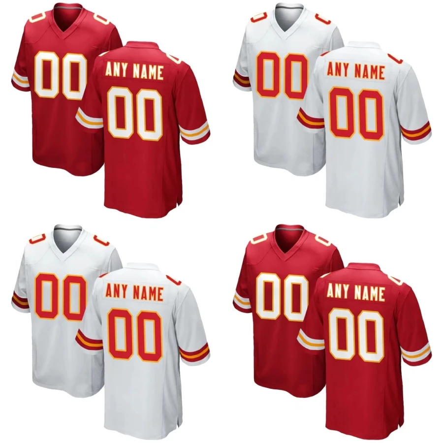 

Custom Men Youth Kansas City Stitched American Football Jersey Xavier Worthy Kelce Red Shirts