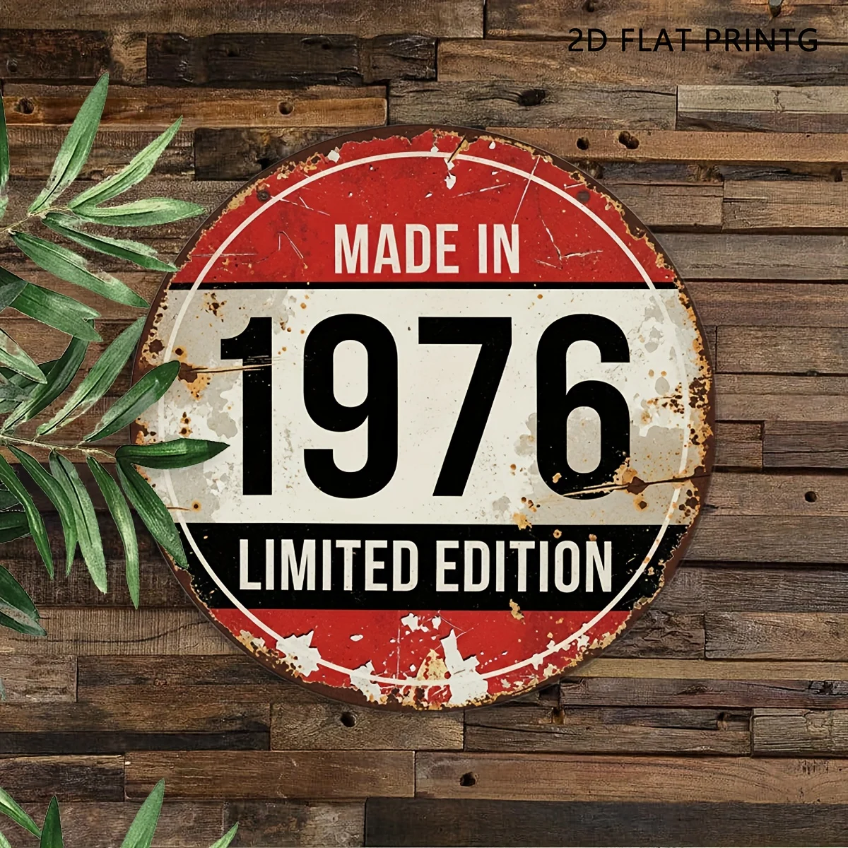 2D - A retro 1976 limited edition wooden signboard, suitable for wall decoration in garages, men's caves, bars, and cafes.