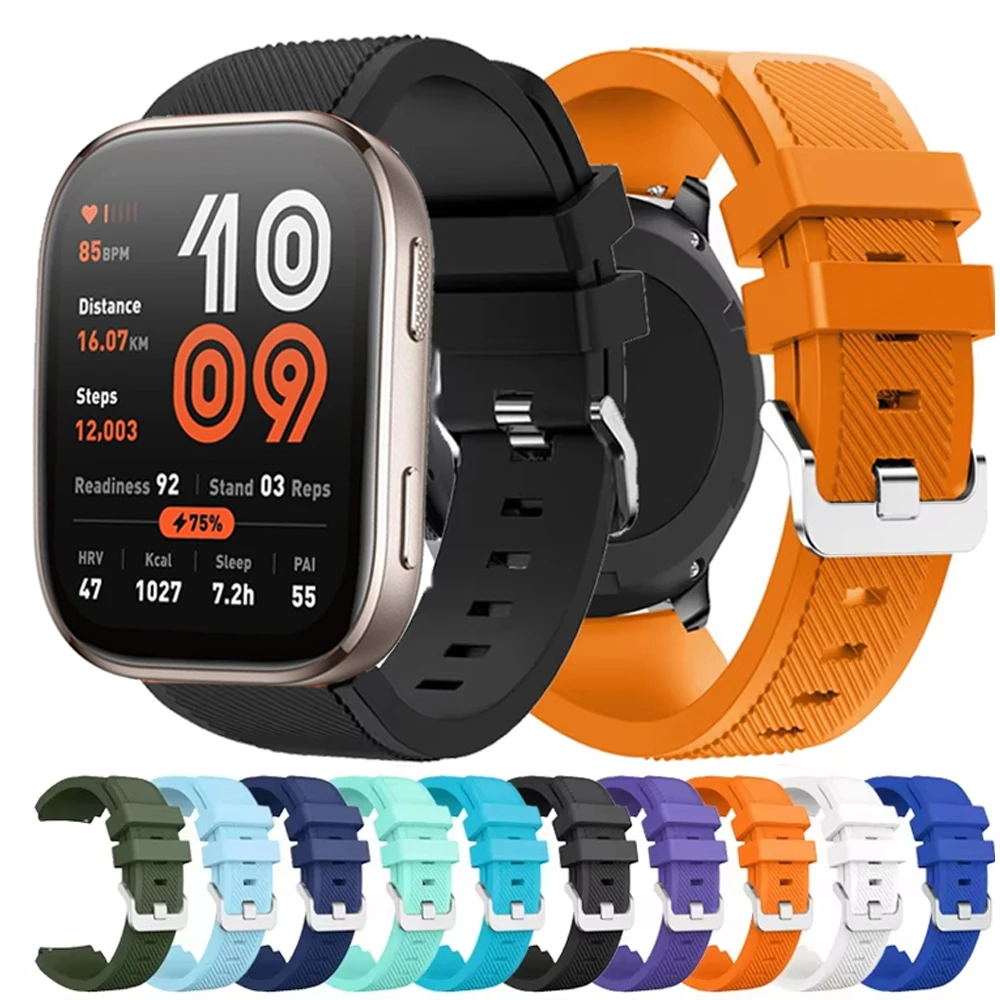 Amazfit Bip 6 5 5 용 22mm 실리콘 스포츠 밴드 Amazfit Balance/Cheetah Round/Pro/GTR 4 3 2 47mm Stratos 2 3/Pace 용 Unity 스트랩