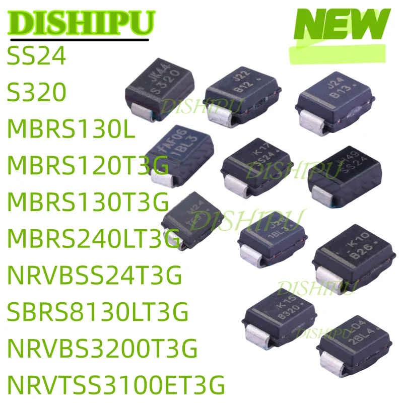 MBRS130T3G MBRS240LT3G NRVBSS24T3G SS24 S320 SBRS8130LT3G NRVBS3200T3G MBRS130L NRVTSS3100ET3G SMB DO-214AA, 10 peças