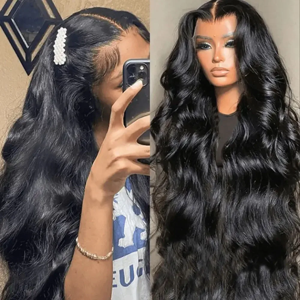 ボディウェーブナチュラルカラーウィッグ 女性用 5x5 13x4 13x6 レースウィッグ 人毛 200密度 生え際処理済み