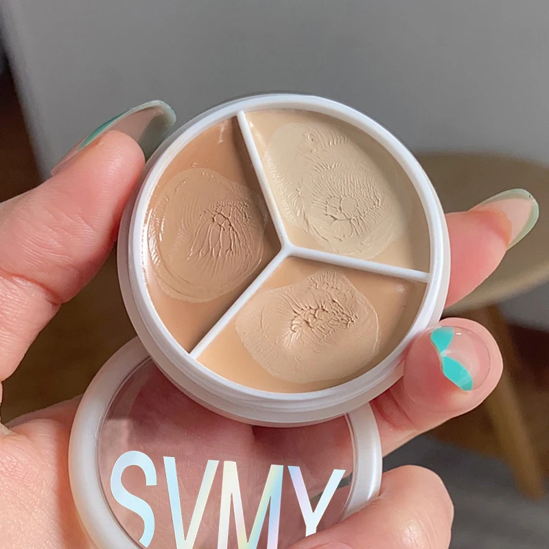 1Pc SVMY 3 Color Concealer - Natural Makeup Waterproof Long Lasting Face Concealer for Dark Circles, Spots, Blemishes