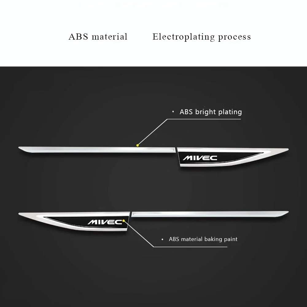 2pcs Car Body Fender Side Metal Chrome Zinc Alloy Knife Side Emblem 3D Sticker For Mitsubishi MIVEC Car Styling