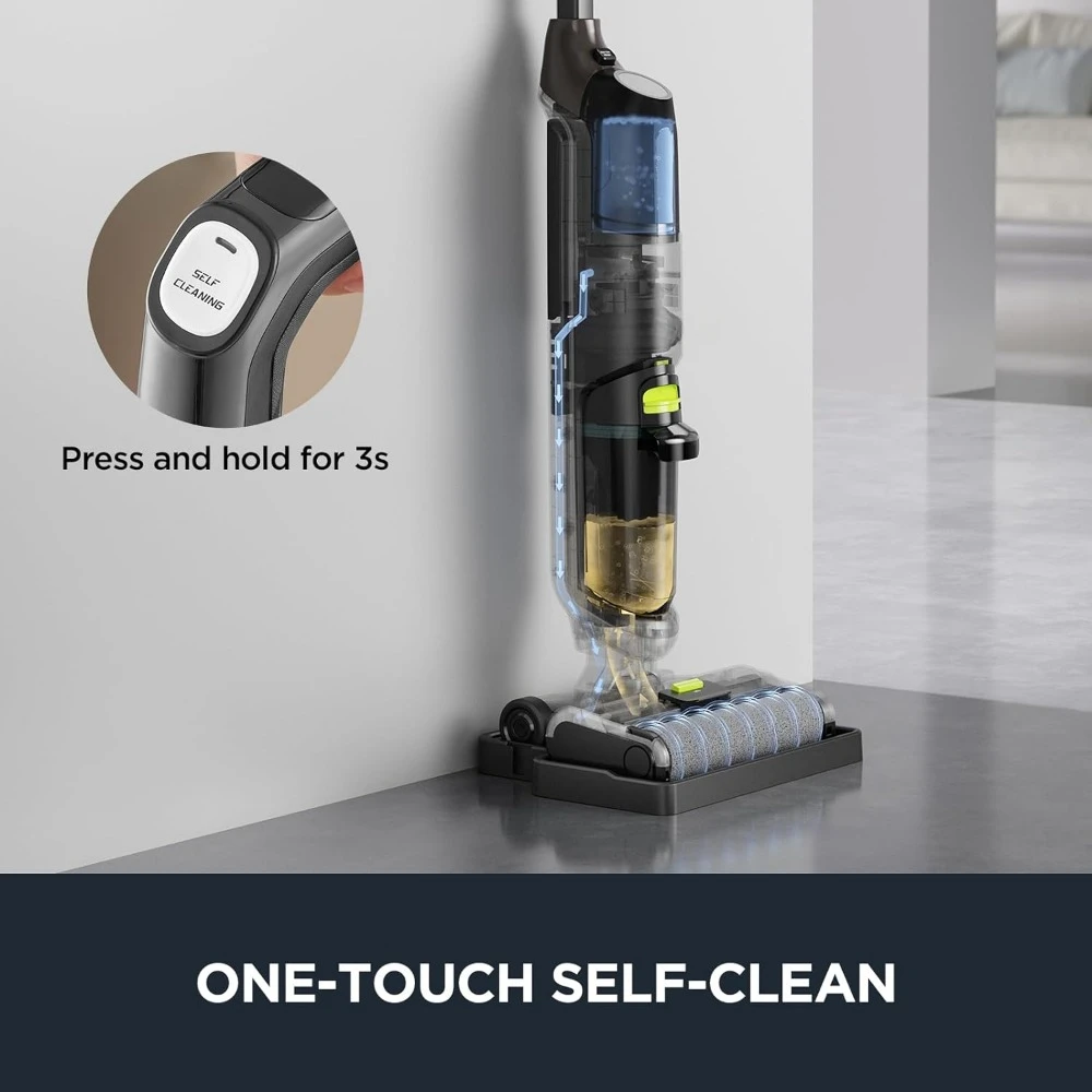 Cordless dry and wet hard floor cleaner, self system, used for multi surface vacuum mops, suitable for cleaning sticky dirt