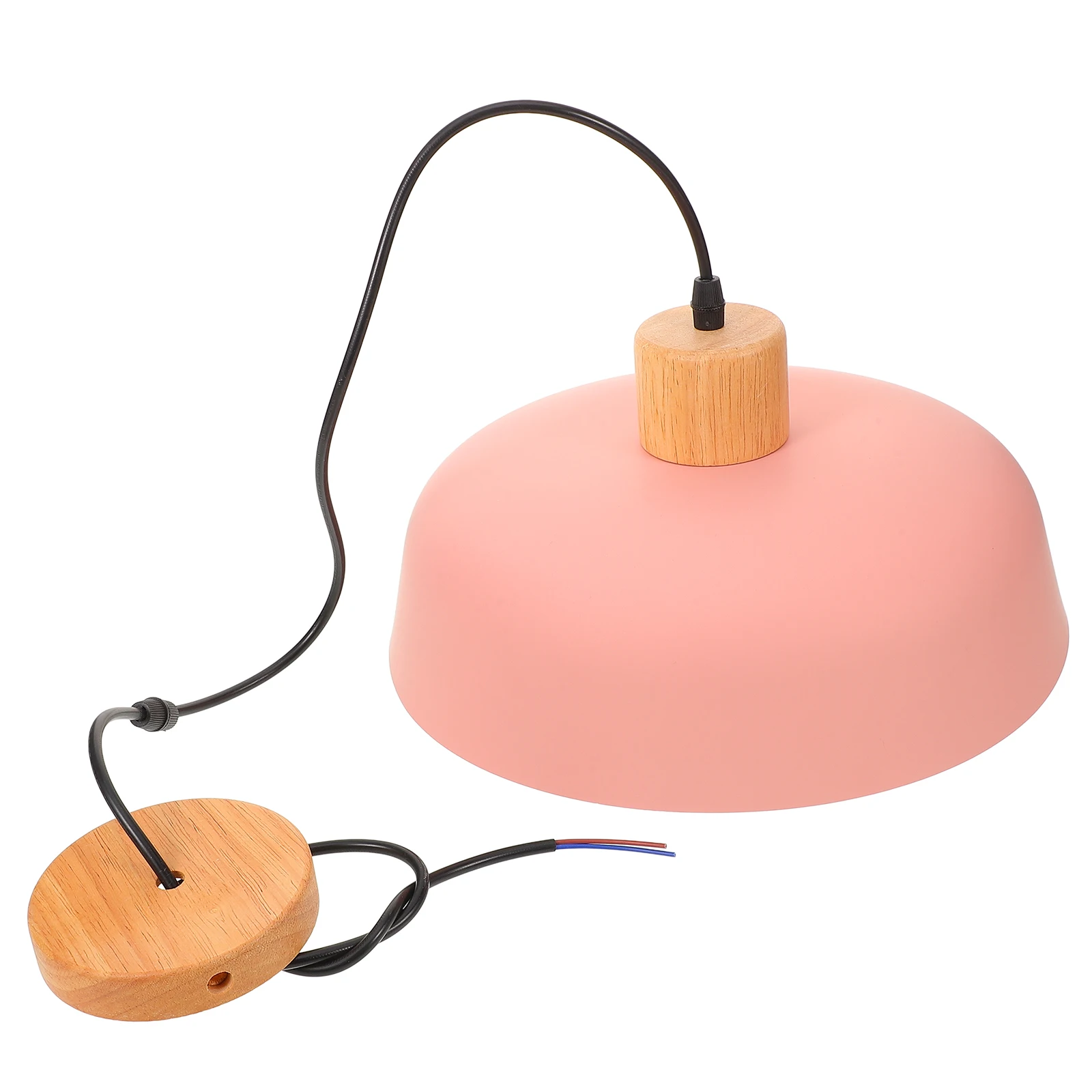 

Nordic Style Pink Pendant Light 30cm LED Bulb Bedroom Kitchen Bar Modern Wooden Plate Living Room Lighting Fits 220V Ceiling