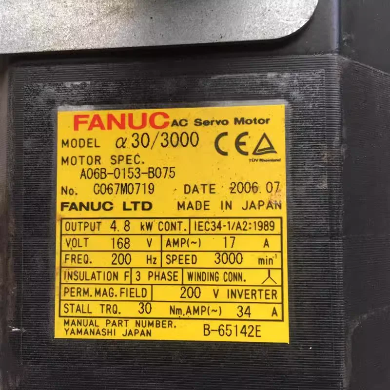 Fanuc Servo Motor A06B-0153-B075 Fanuc CNC Control Tested Ok A06B 0153 B075