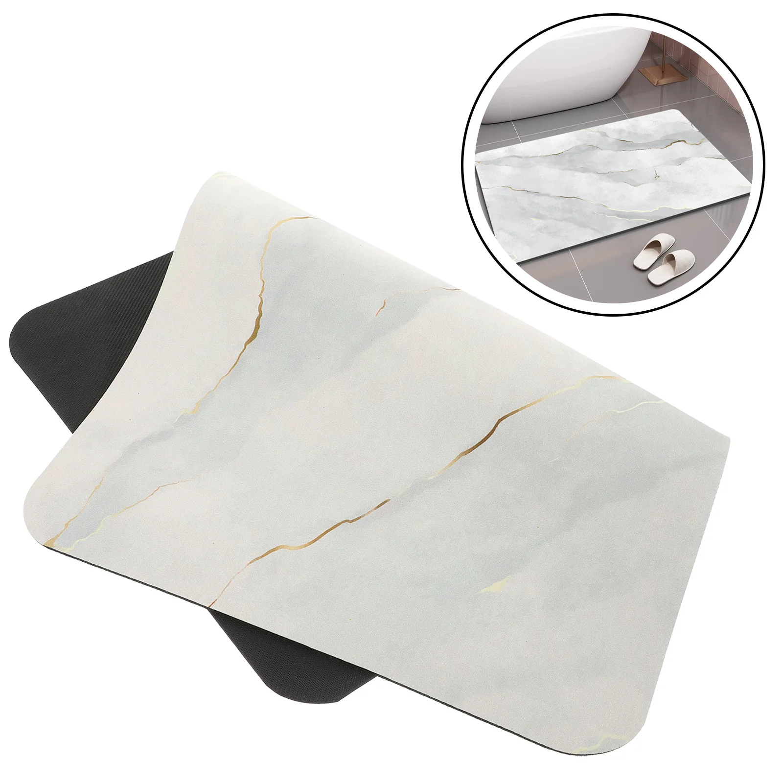 

Non-Slip Bathroom Floor Mat Diatom Mud Absorbent Quick-Drying Soft Rug For Home Hotel Shower Room Floor Pad