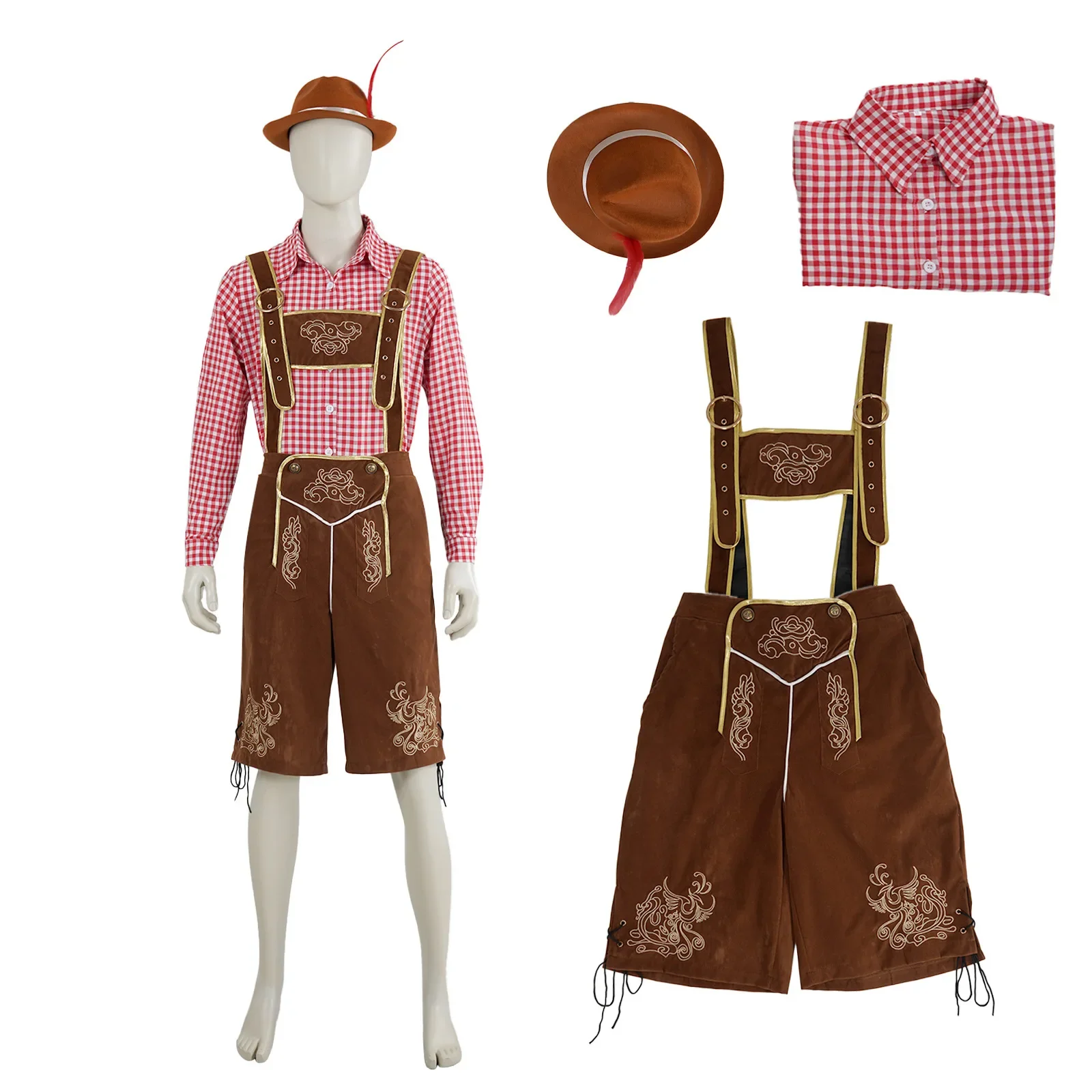 GoodGerman Oktoberfest البافارية مهرجان أكتوبر الملابس البيرة ملابس الرجال وزرة مجموعة تأثيري مهرجان أكتوبر