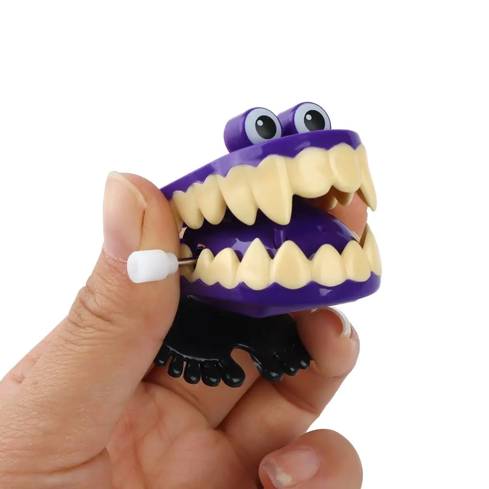 Funny for Baby Kids Chattering Funny Mini Clockwork Toy Babbling Denture Walking Teeth Shape Wind Up Clockwork Toy