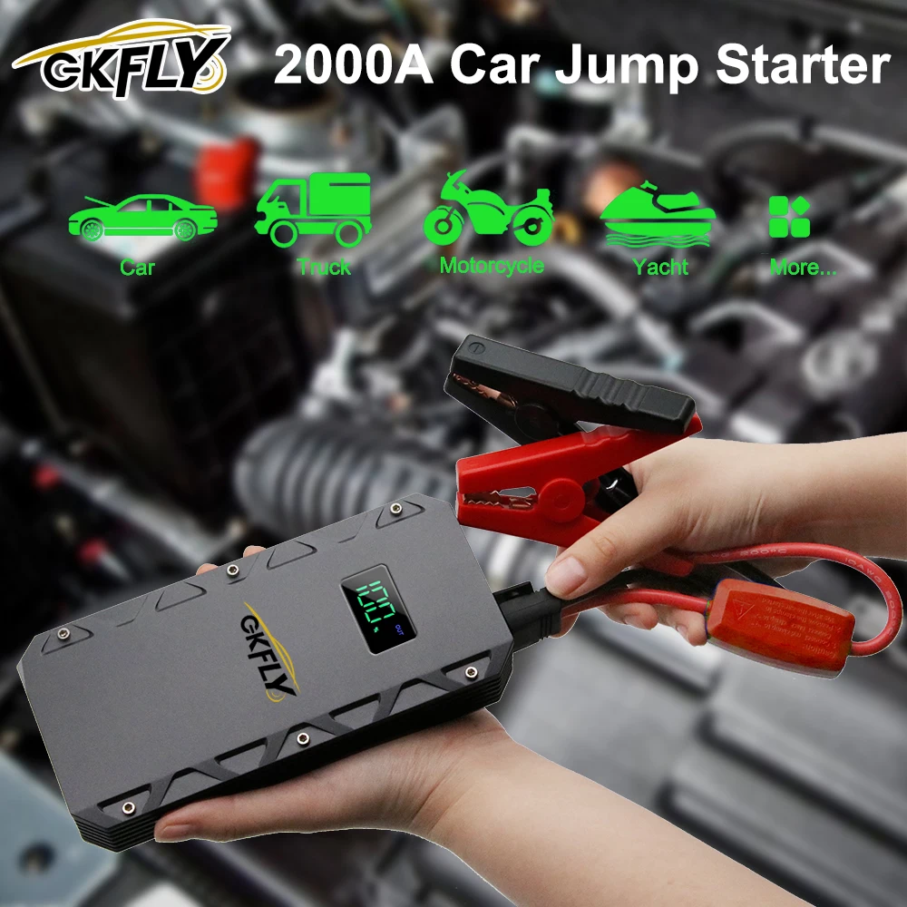 

GKFLY Car Jump Starter 22000mAh 2000A 12V Starting Device Power Bank Car Battery Booster Charger For Petrol Diesel Car Starter