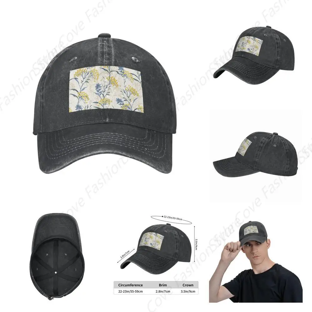 High Quality Vintage Berries Printing Hat Cowboy Peaked Caps Trucker Hat Unisex Outdoor Sport Travel Sun Visor