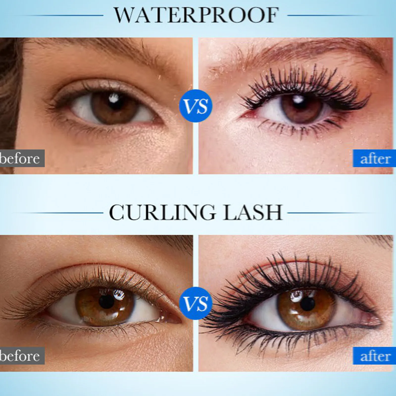 Rotolo per trucco modellante per ciglia, occhi arricciati e snelli neri, occhi ingranditori, mascara impermeabile per trucco adatto per la data quotidiana