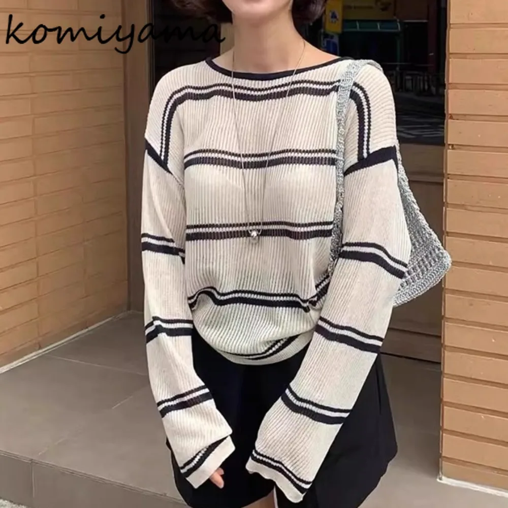 

Lazy Style Knitted Ropa De Muje Full Sleeve Roupas Round Neck Sweater Retro Fashion Woman Autumn Loose Casual Clothes Sueter