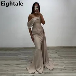 Eightale Champagne Mermaid Evening Dress Sequin One Shoulder Women Party Prom Dresses Dubai 2025 Customized