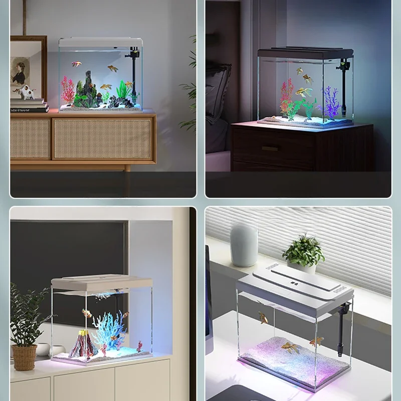 Landscaping Glass Fish Tank Decoration Cobble Aquatic Pet Supplies Living Room Nordic Fish Tank Desktop Aquarium Pour Aquarium