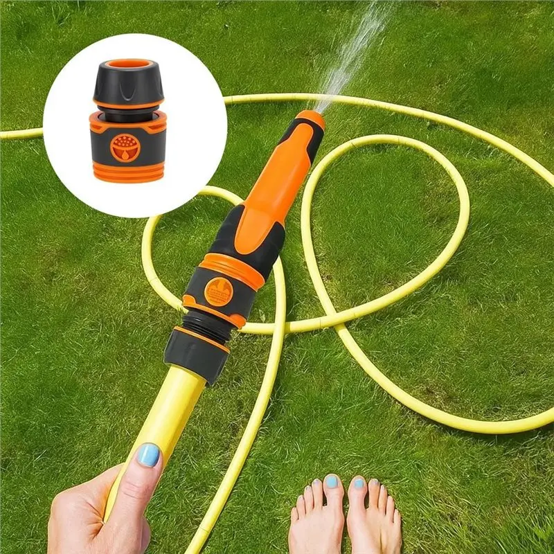 PZHI Garden Hose Quick Connect Set 15 Pcs, Self Sealing Irrigation Couplings, Soft Grip Double Hose Connector for 1/2