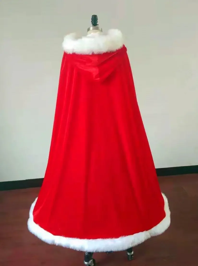 

2026New Winter Artificial Fur Cloak Wedding Party Hooded Bride Jacket/Shawl Wedding Accessories