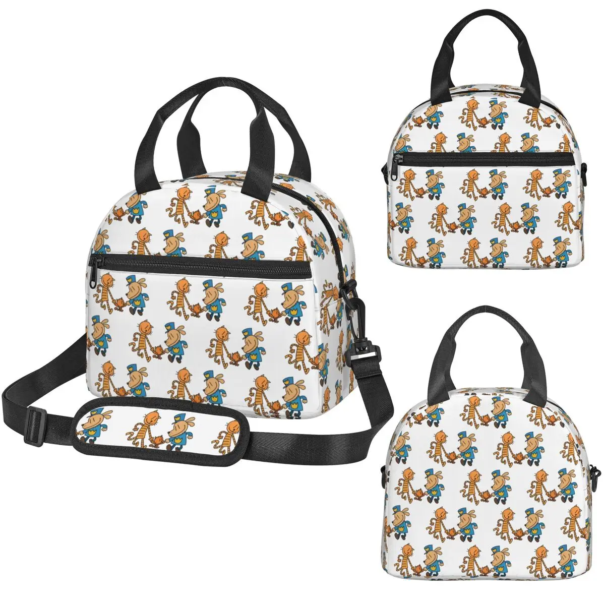 

Термосумка для обедов с изображением Догмена, Лил Пити и Биг Пити, изолированная, для детей, школьная, портативная, для ланч-боксов