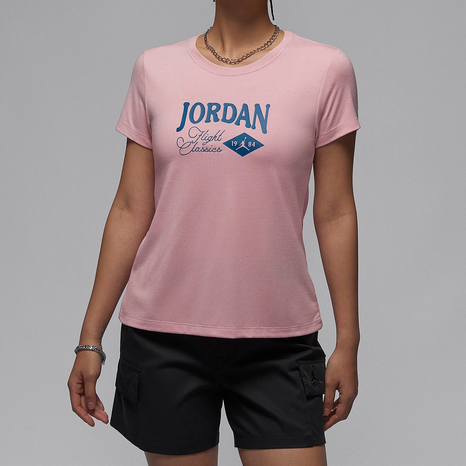 

Nike Genuine JORDAN New Women's Round Neck Knit Breathable Short Sleeve T-shirt FN5724-607