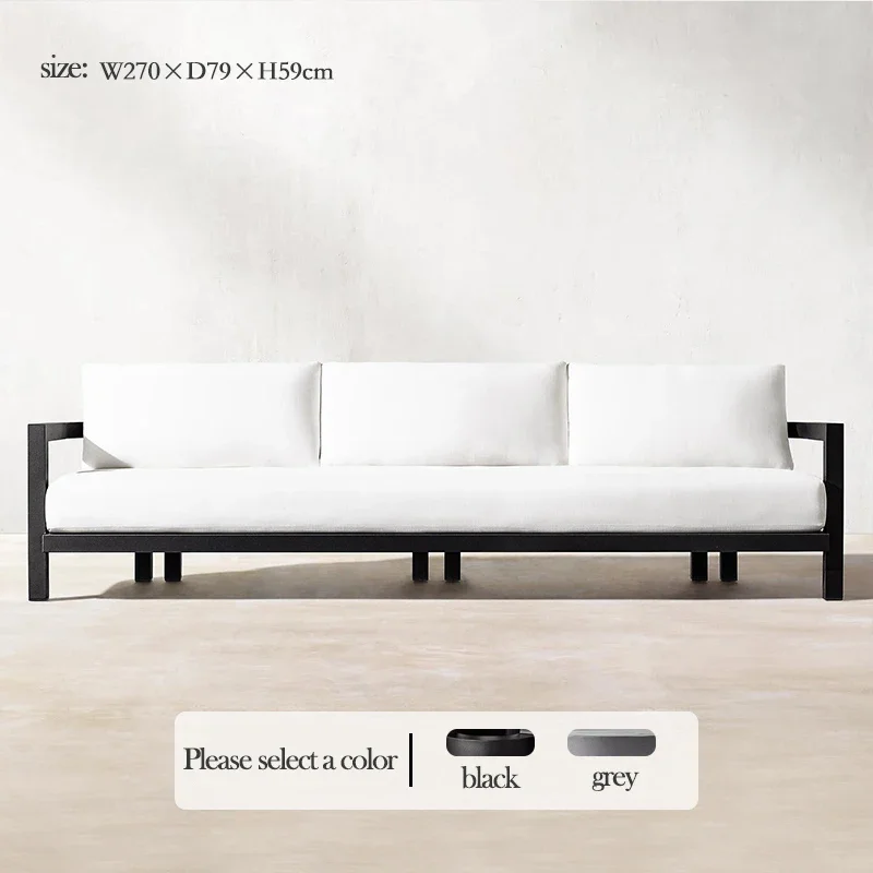

-Aluminum Quality Aluminium Sofas Couch All Sectional Design Chairs Set Armrest Patio Metal Luxury Outdoor Furniture