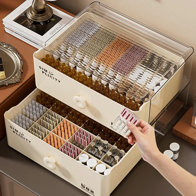 Dustproof Ampoule Essence Storage Box Cosmetics Perfume Lipstick Sample Storage Box Acrylic Skincare Test Tube Sample Organizer