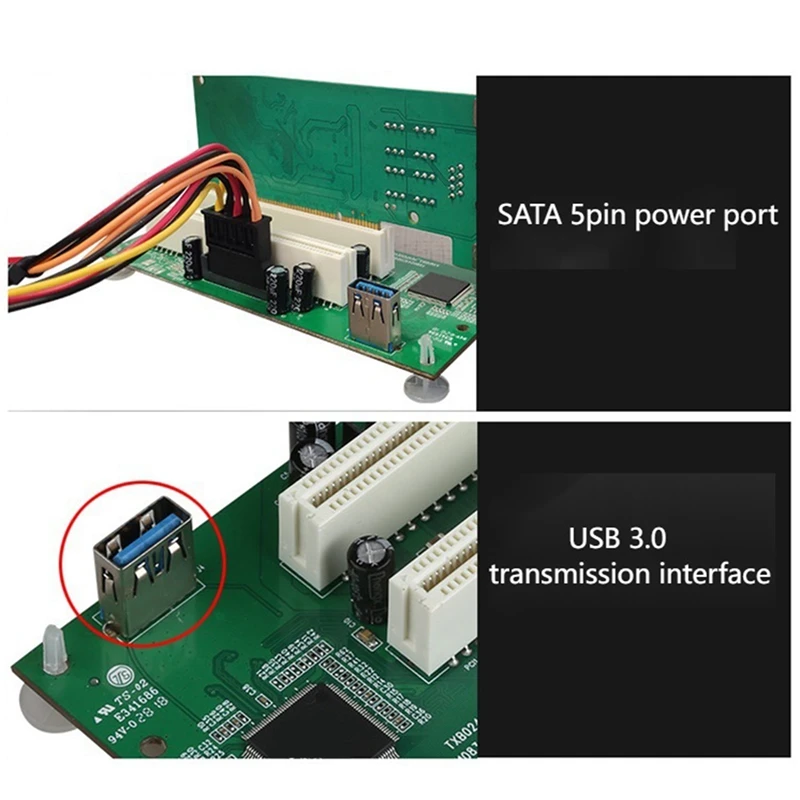 Desktop PCI-Express PCI-E To PCI Adapter Card Pcie To Dual Pci Slot Expansion Card USB 3.0 Add-In Card Converter