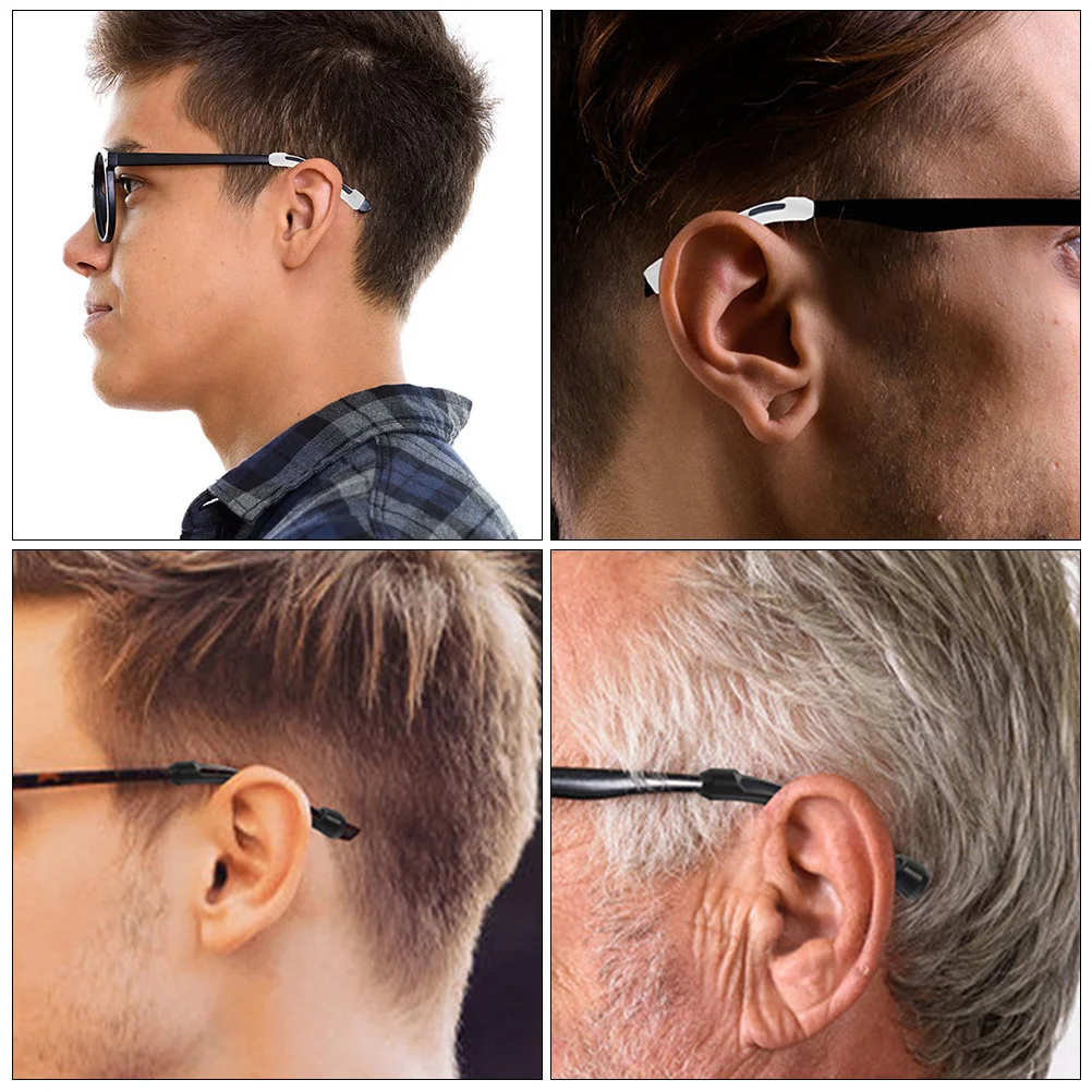 

20Pairs Glasses Ear Grips Silicone Eyeglass Legs Covers Non-Slip Ear Cushions Anti-Fall Glasses Holders Suitable for Running