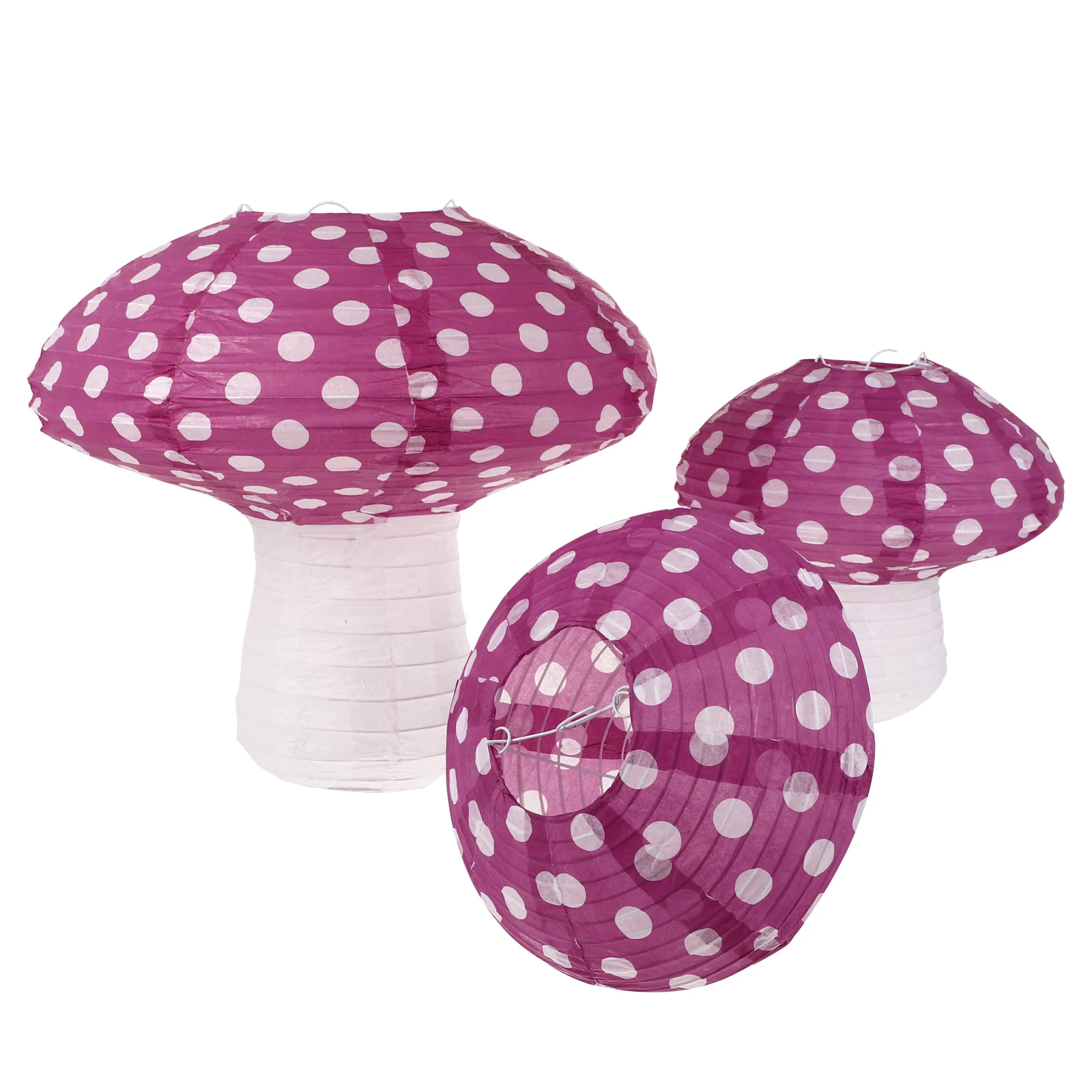 

3 Pcs Mushroom Lantern Decoration Wedding Decorations Mushrooms Steel Wire Ornaments Wall Hanging Purple