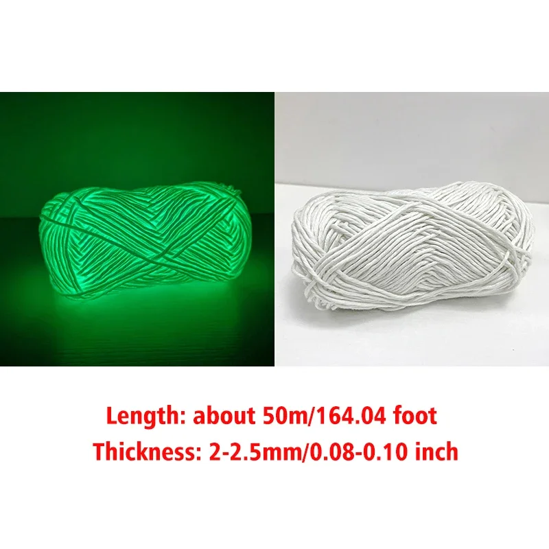 50g/ball Luminous Yarn Thread Glow In The Dark Chunky Yarn Polyester DIY Hand Knitting Craft Glowing Yarn For Sweater Hat Carpet