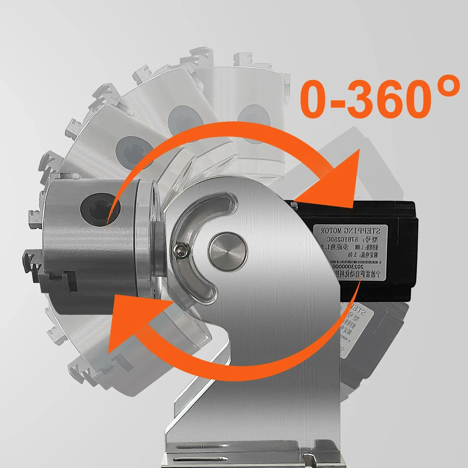 SIHAO 3 Claws Rotary Axis for Fiber Laser Marking Machine | 80mm Max Rotation Axis High-Precision Nameplate Engraving Tool