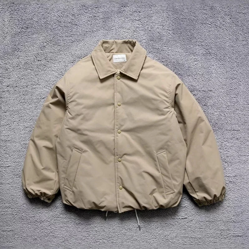 

Mens American Vintage Cotton Jacket Japanese Casual Loose Quilted Coat Autumn Winter Warm Lapel Outerwear