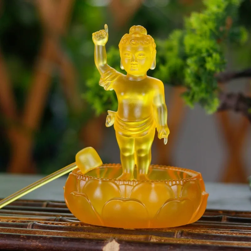 Glass Bath Buddha Festival Supplies Prince Buddha Lotus Basin Spoon Set Home Bedroom Temple Offering Decoration Incense Utensils