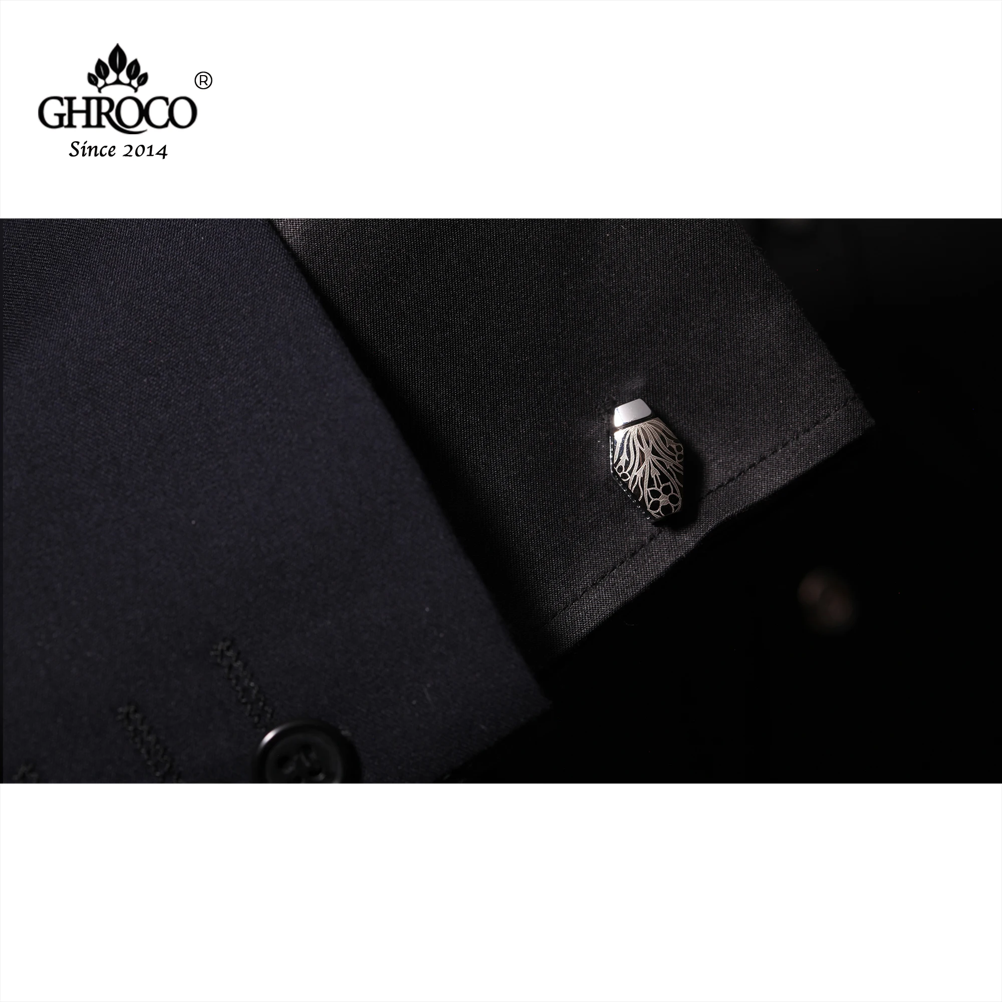 GHROCO High Quality Exquisite Surface Laser Printed Hexagon Shirt Cufflinks Fashion Luxury Gifts for Business Men Women Wedding