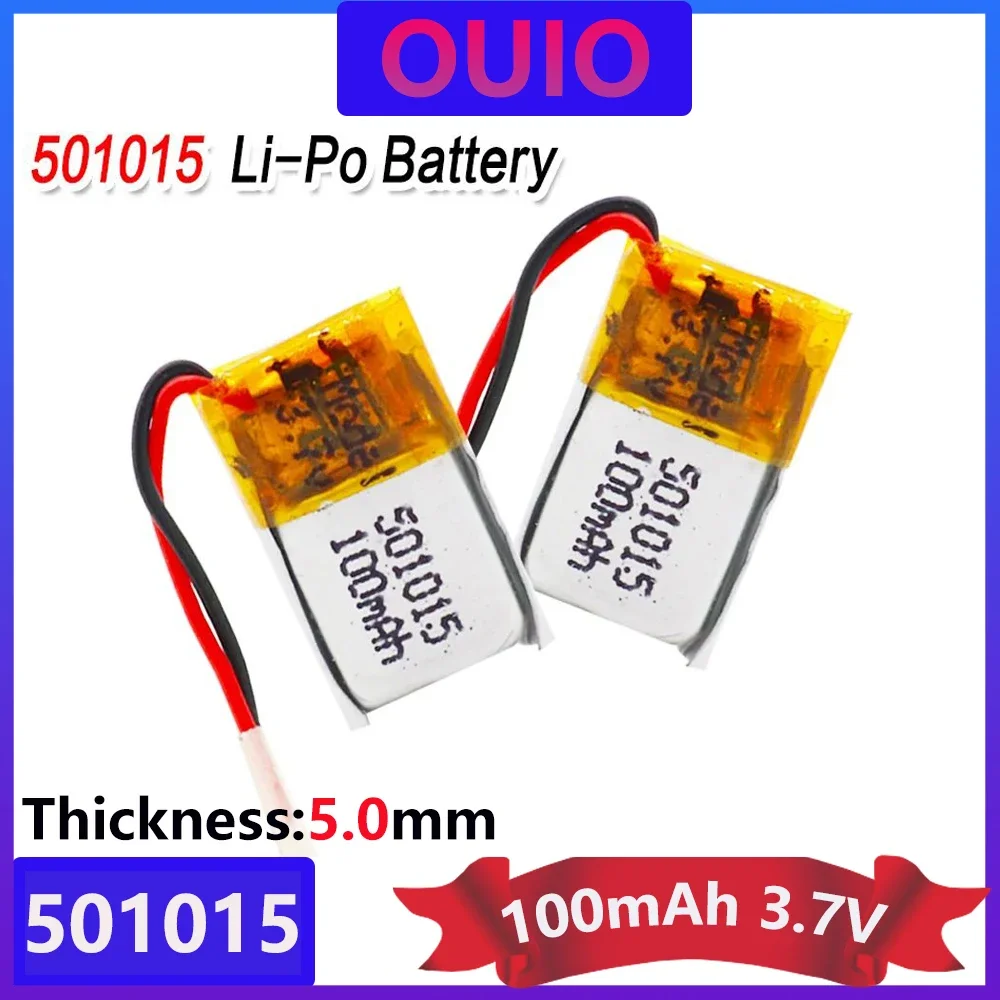 1-10pcs 3.7v 100mAh Lithium Li-Polymer LiPo Rechargeable Battery For DIY Mp3 Headphone Bluetooth Recorder Headset 501015