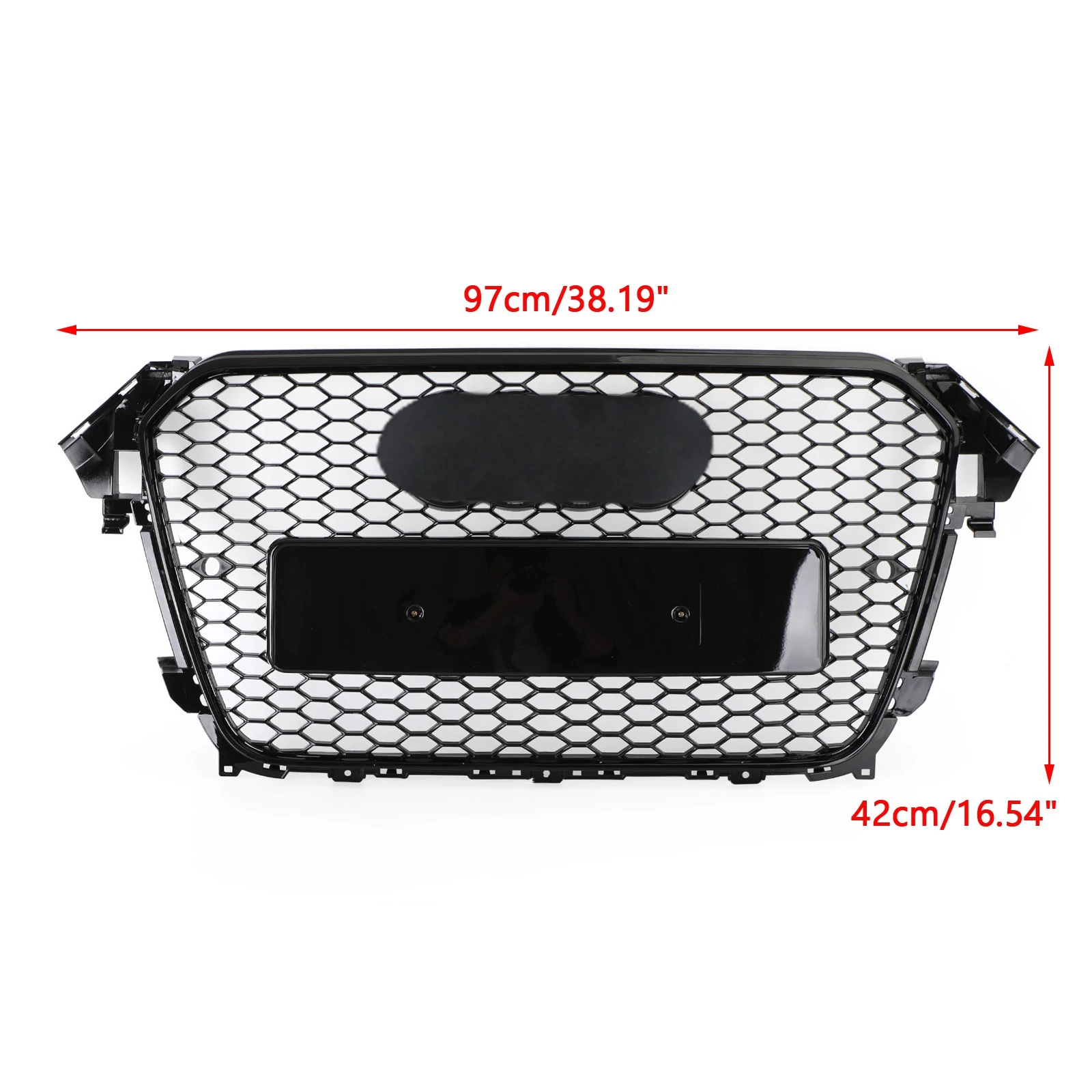 Gloss Black RS4 Style Mesh Front Bumper Grille Grill For Audi A4 S4 B8.5 2013 2014 2015 2016