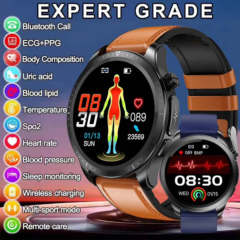 Advanced Health Fitness Smartwatch with Tools to Manage Stress and Sleep ECG App SpO2 24/7 Heart Rate and GPS Motion Trajectory