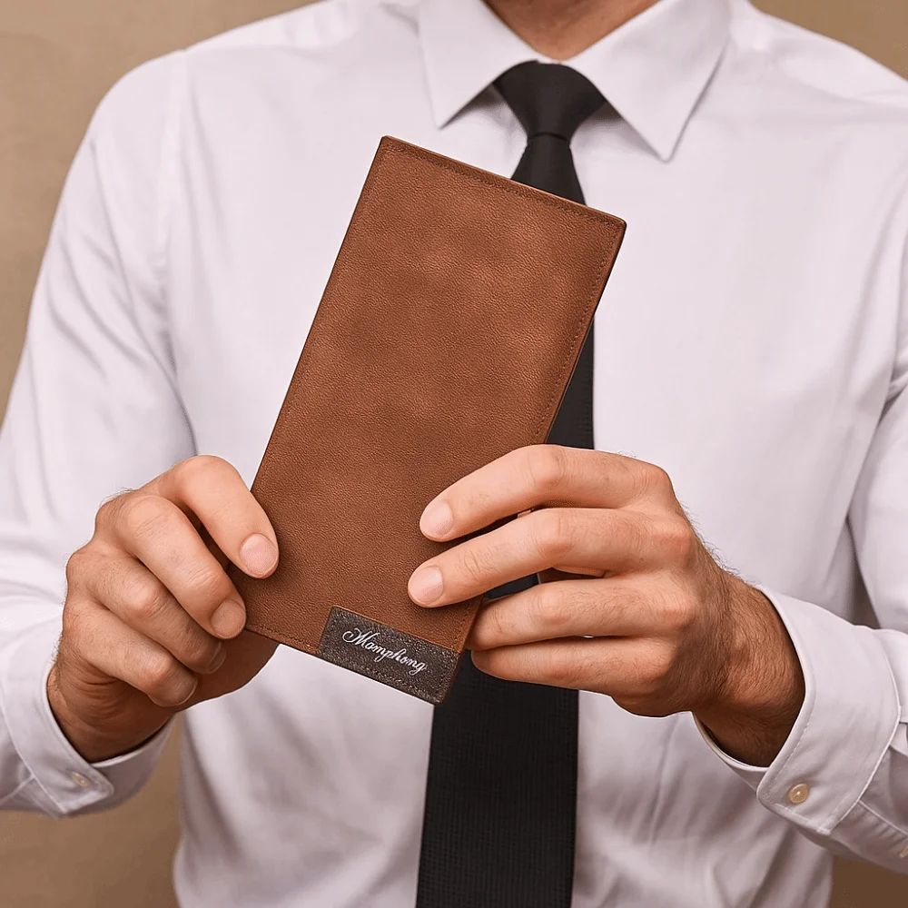 

Elegant Male Long Zipper Wallet Large Capacity Multi Card Slot Business Clutch Bag Anti Theft England Style ID Card Holder