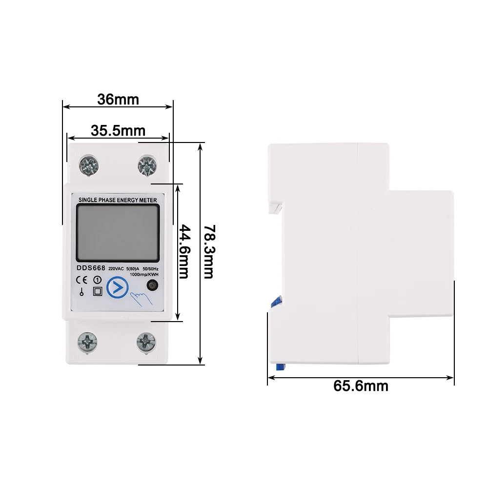 Din Rail Digital Single Phase Reset Energy Meter kWh Voltage Current Power Consumption Meter Wattmeter Electricity 220V AC110V