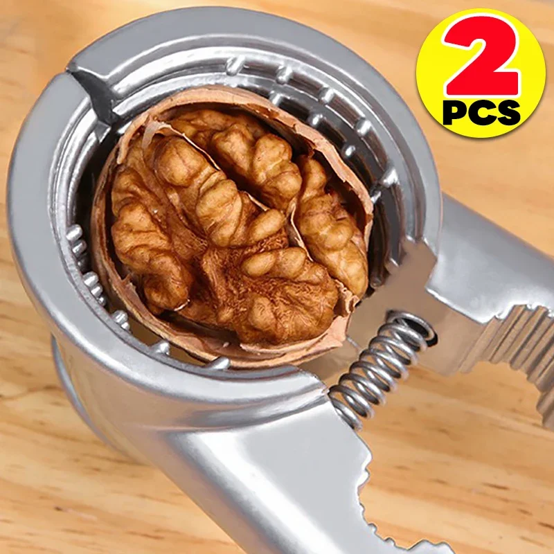 2/1 قطعة سبائك معدنية الجوز المفرقع الفضة الجوز كليب الجوز المفرقع فتاحة الجوز ذو طيات الجوز قصف أدوات أدوات المطبخ اكسسوارات