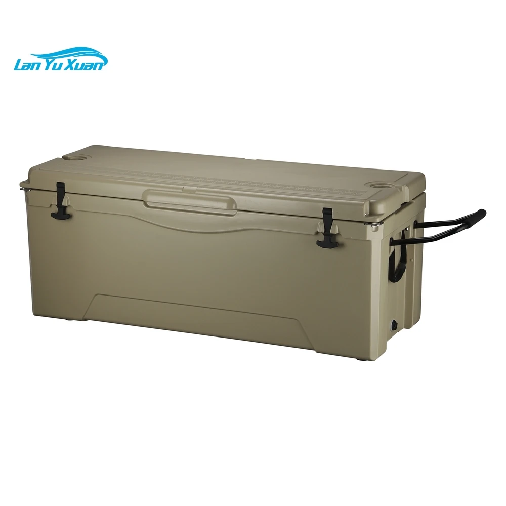 

190QT outdoor fishing camping ice cooler box Rotomolded coolers with wheels