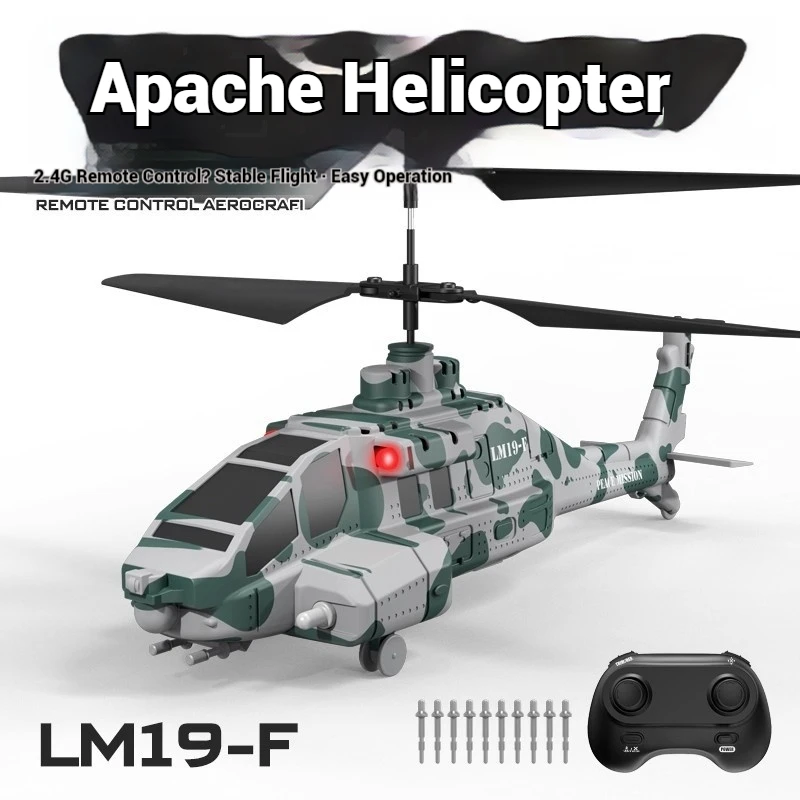 

LM19-F Military-Style RC Helicopter - 3.5CH, Altitude Hold, 3-Speed, Missile Firing, Kids' Toy