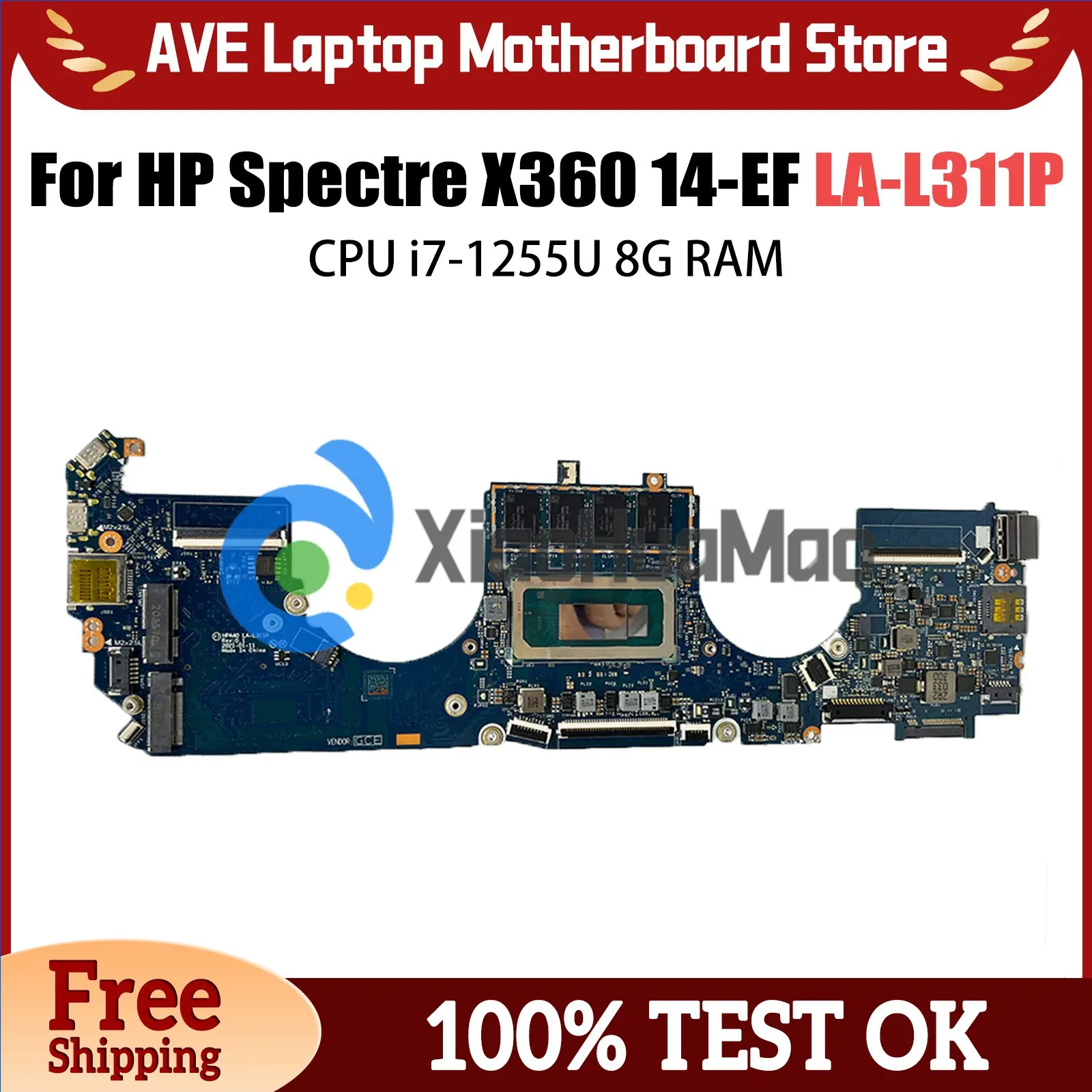 

Laptop Motherboard LA-L311P FOR HP Spectre X360 14-EF Mainboard WITH i7-1255U 8G RAM Working Test