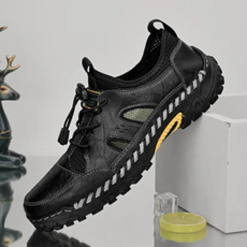 รองเท้าหนังหุ้มส้นต่ำสำหรับผู้ชาย รองเท้าลำลองทรงปลาหมึกยักษ์สำหรับผู้ชาย รุ่นเกาหลี น้ำหนักเบา ระบายอากาศได้ดี สวมใส่สบาย รองเท้าผู้ชาย