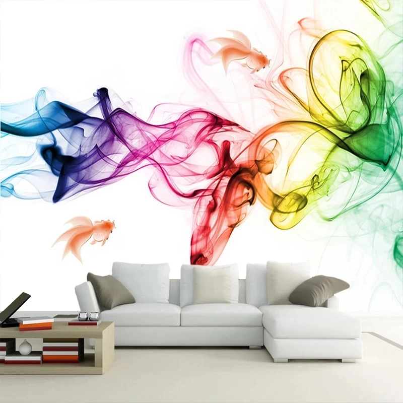 Custom Mural 3D Wallpaper Modern Abstract Geometric Color Smoke Art Living room sofa TV background wall bedroom restaurant Hotel